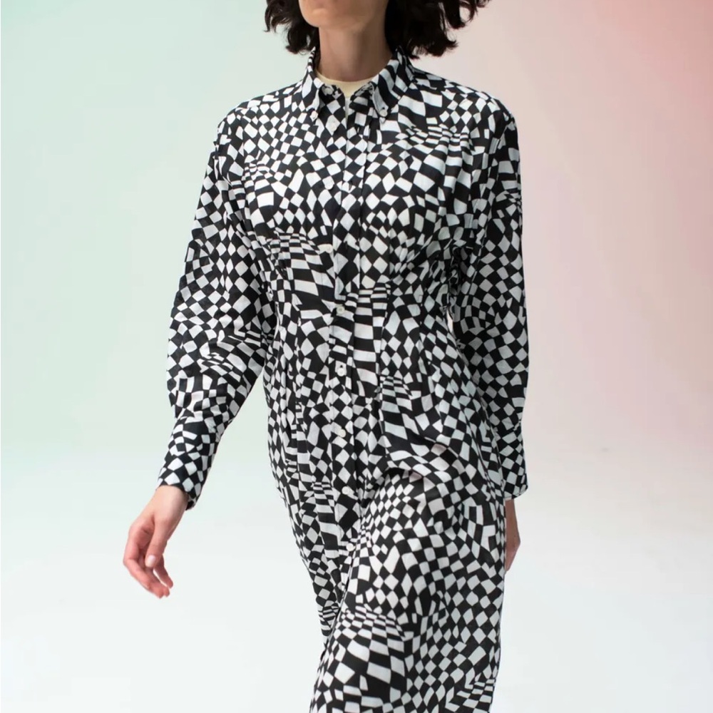 Hope Stockholm Black & White Amend Shirt Dress Size 42/L